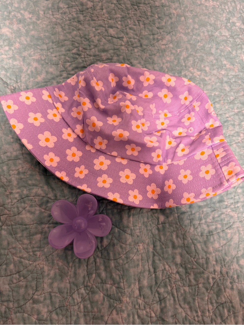 Lavender Daisy Sun Bucket Hat - Unbranded